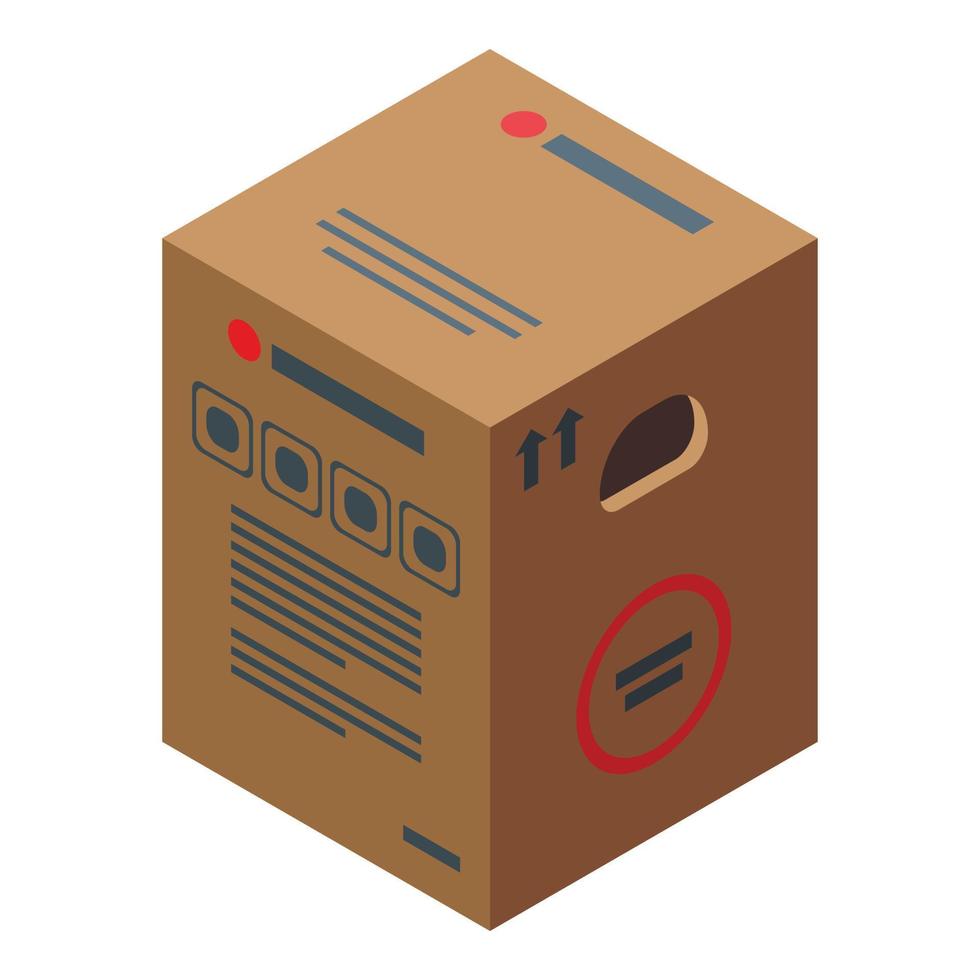 icono de caja de cartón vector isométrico. envío de cartón