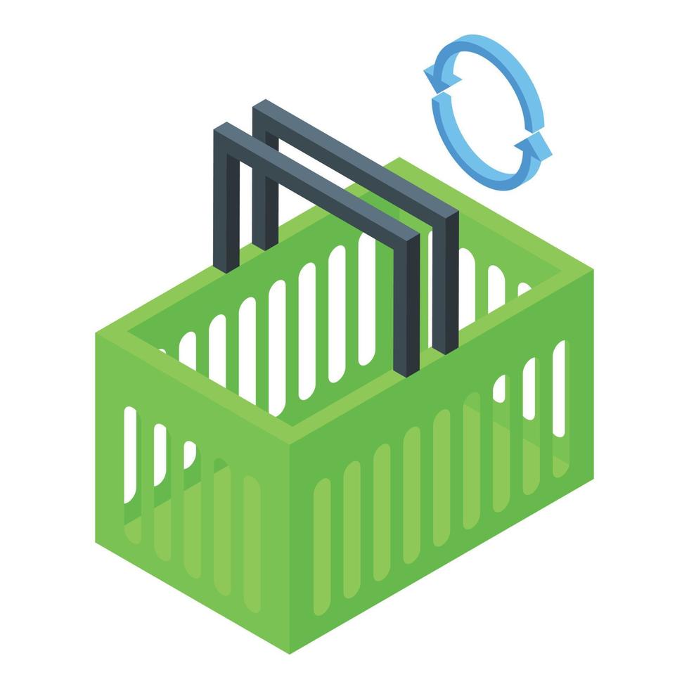 Online shop basket icon isometric vector. Web market vector