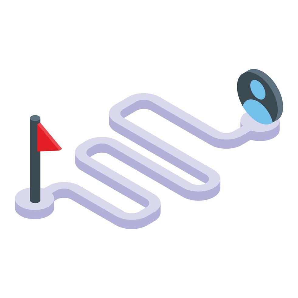 Parcel tracking route icon isometric vector. Delivery track vector