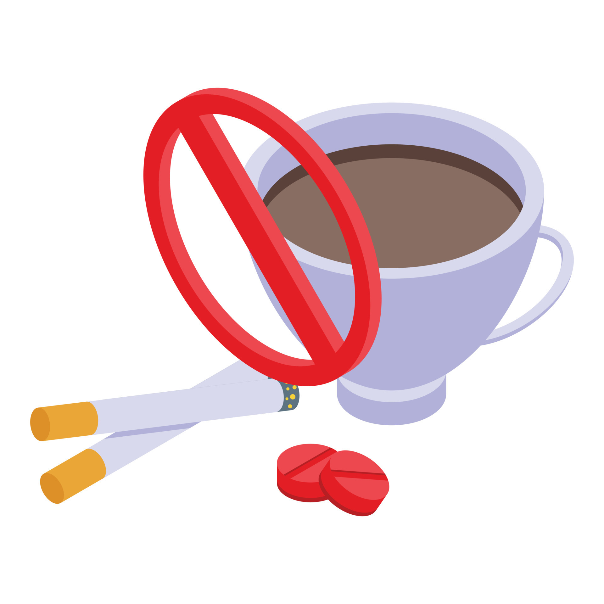 No coffee, smoking icon isometric vector. Caffeine forbidden 15871731