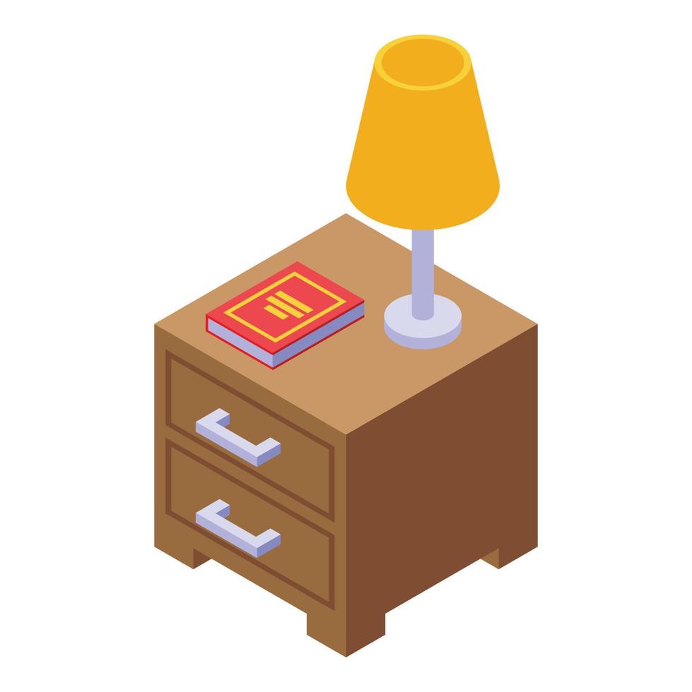 Bedroom drawer icon isometric vector. Interior bed room vector