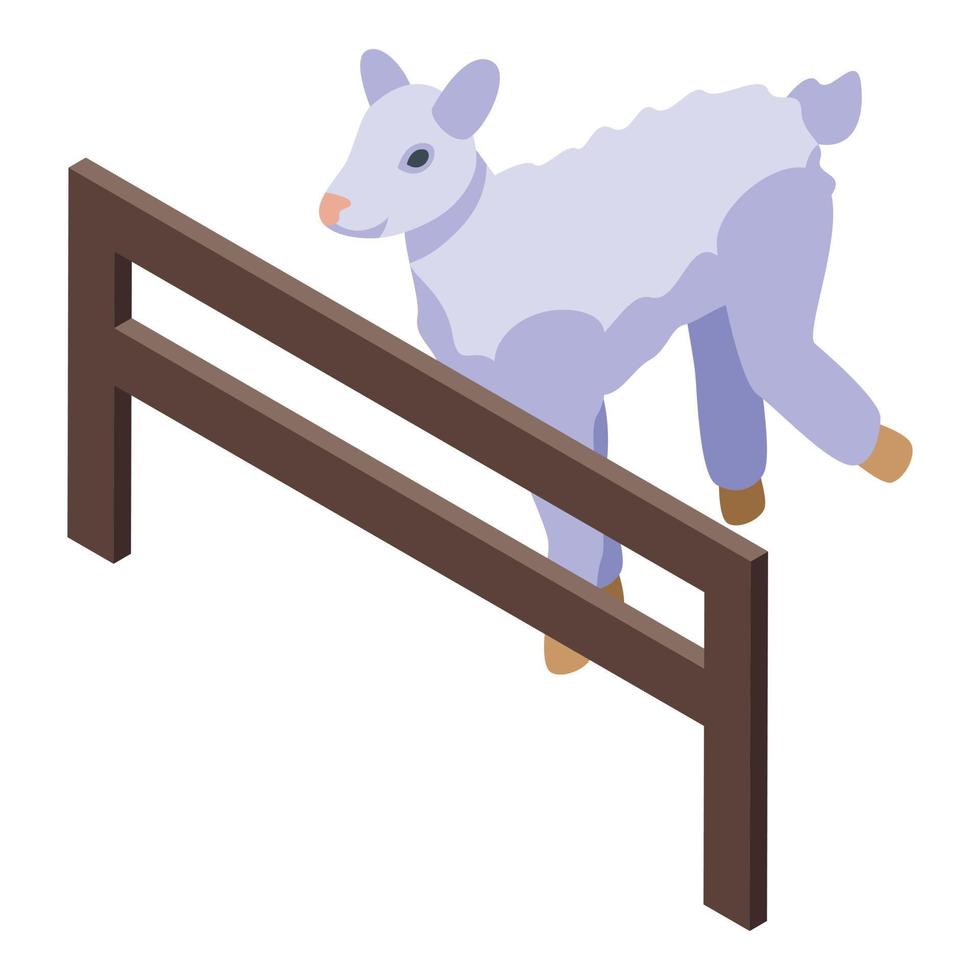 Running lamb icon isometric vector. Baby sheep vector