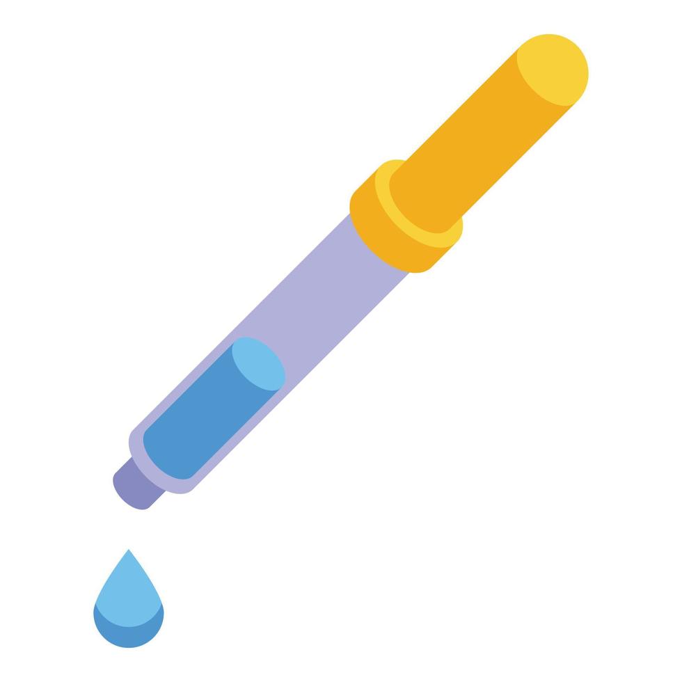 Printing color dropper icon, isometric style vector