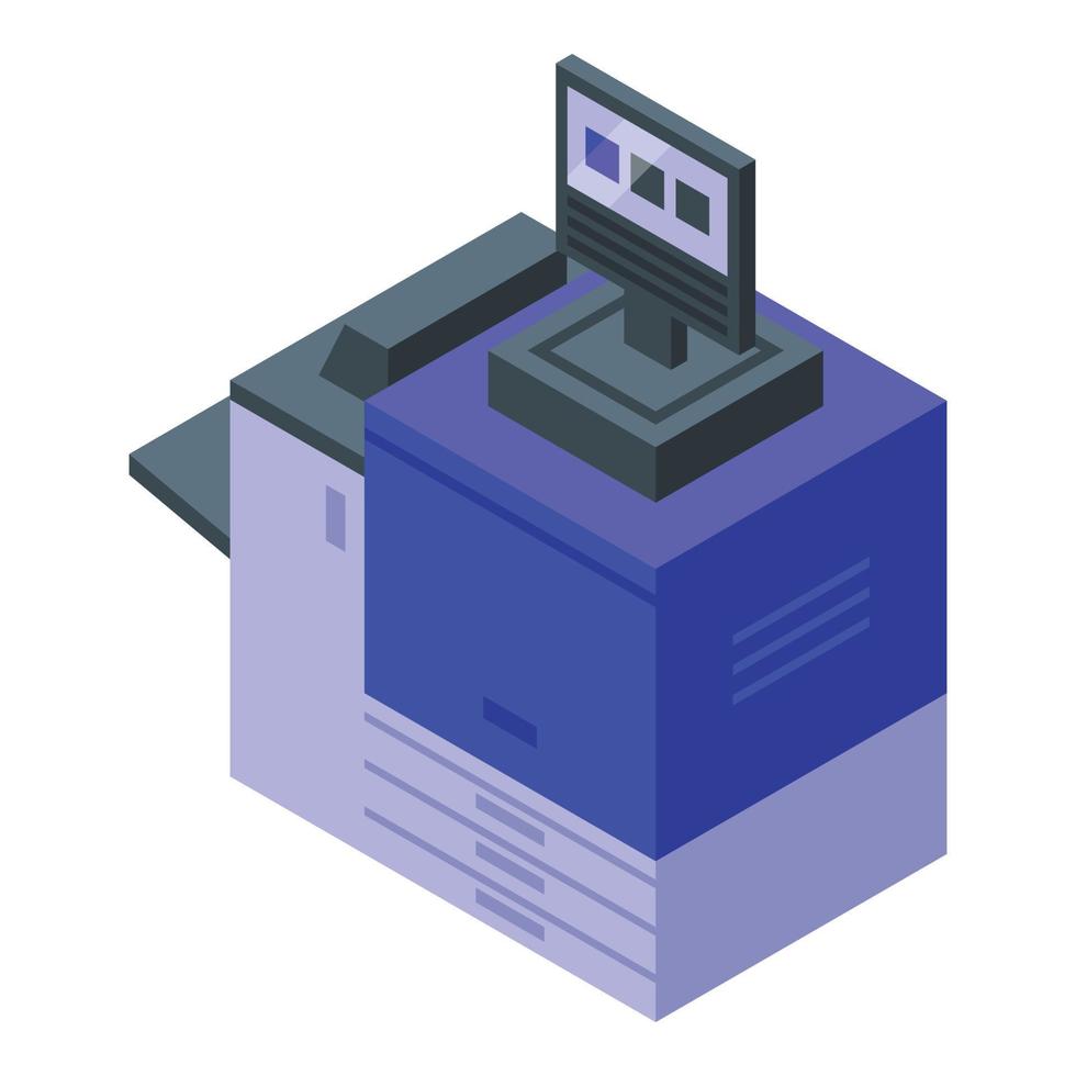 Office digital printing icon, isometric style vector