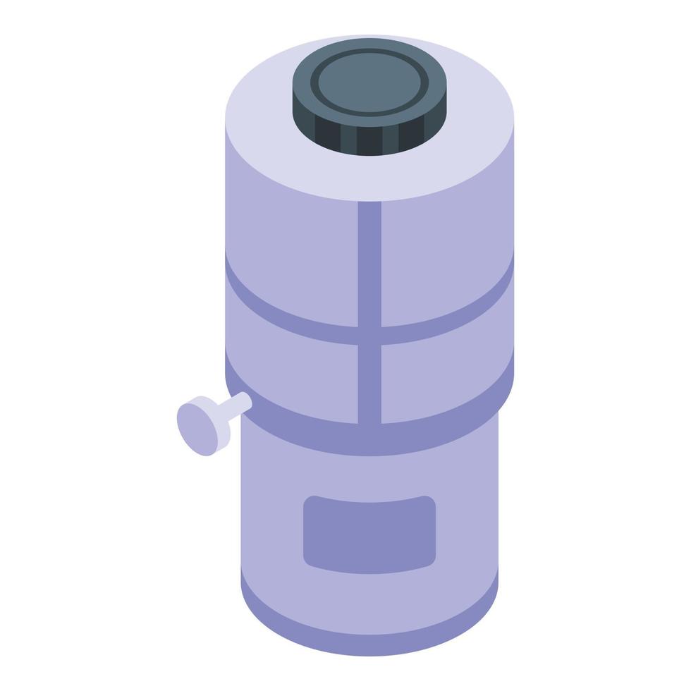 Water purification plastic tank icon, isometric style vector