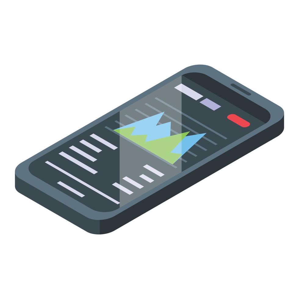 Bitcoin smartphone icon, isometric style vector