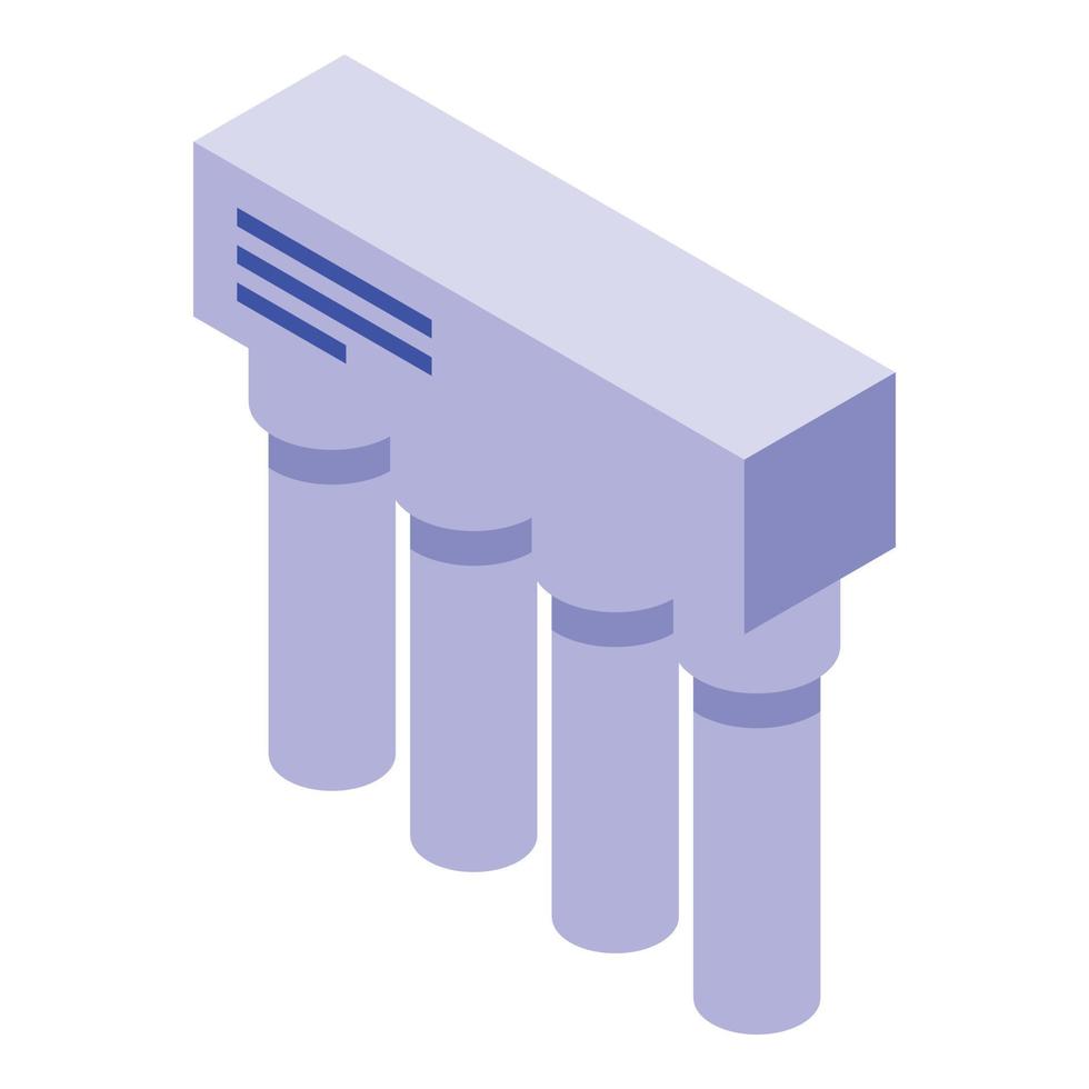 Water purification tank icon, isometric style vector