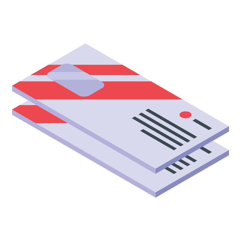 Envelope digital printing icon, isometric style vector