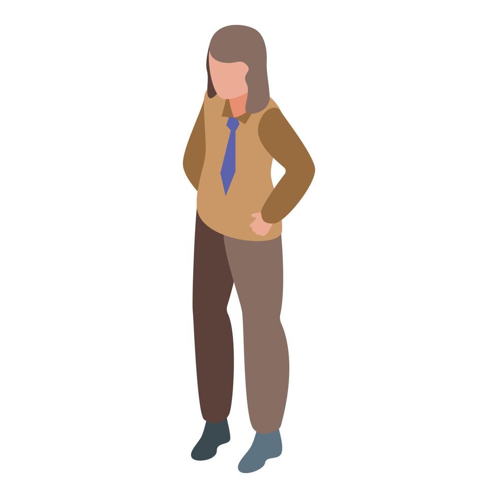 Scouting student icon isometric vector. Scout girl uniform vector