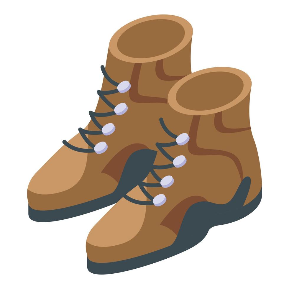 icono de botas de montaña, estilo isométrico vector