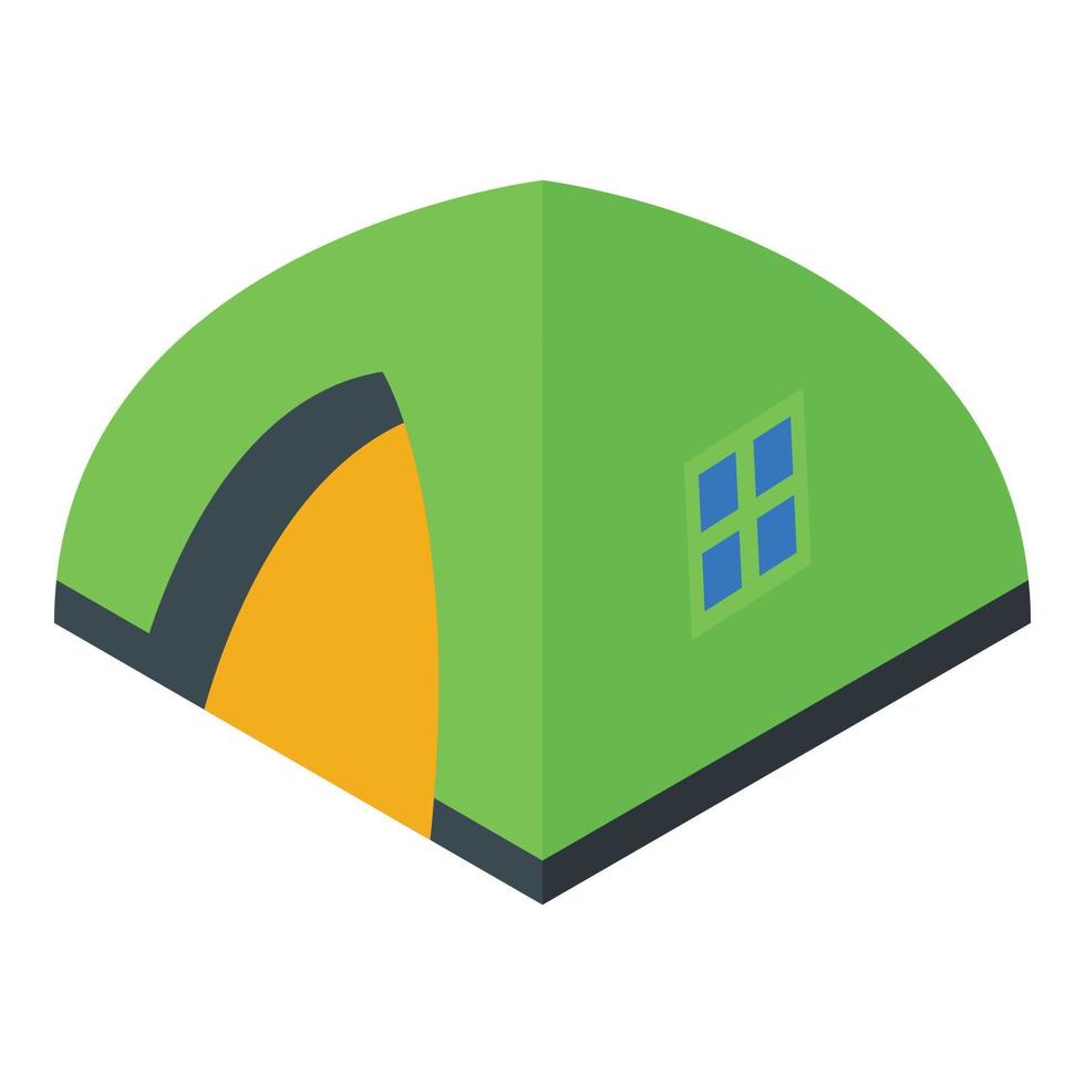 Hike tent icon, isometric style vector