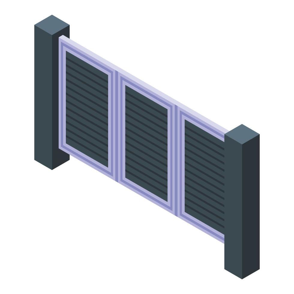 Automatic gate garage icon, isometric style vector
