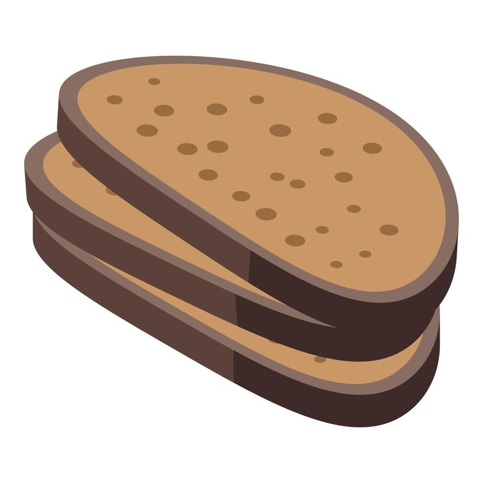 Bread protein icon, isometric style vector