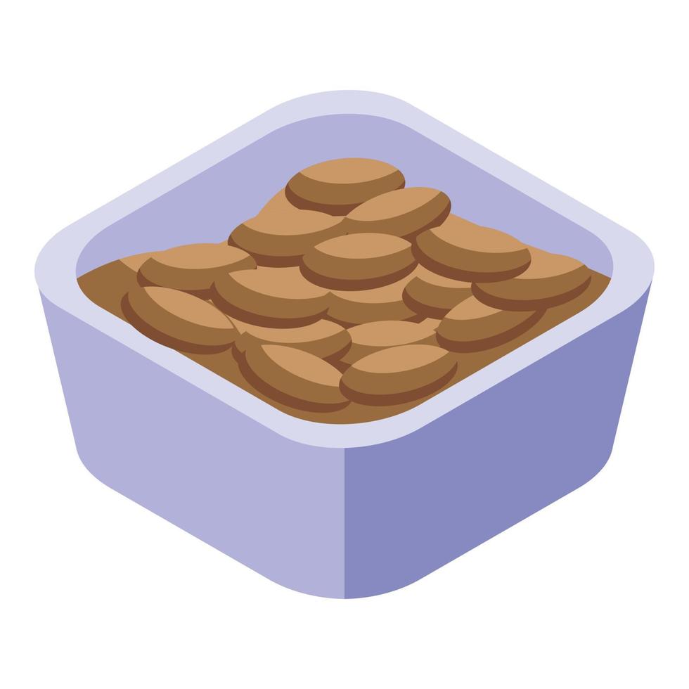 Nuts protein icon, isometric style vector