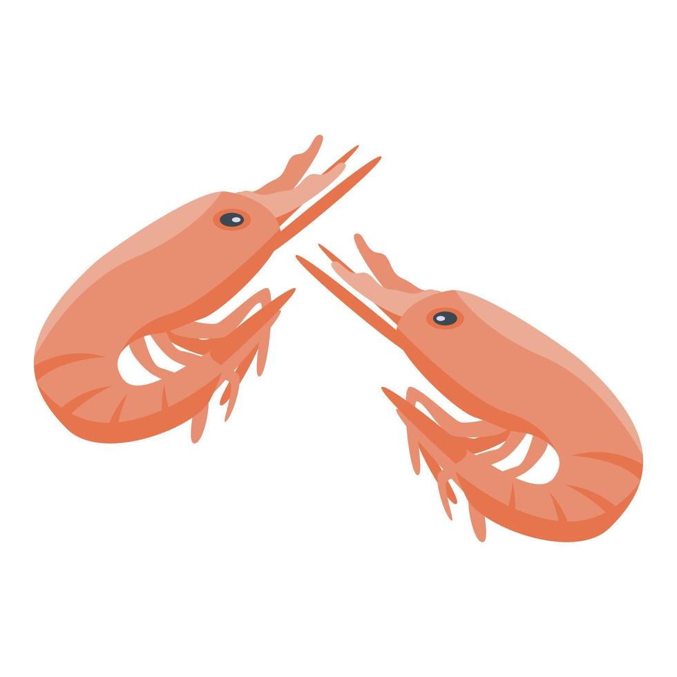 Shrimp protein icon, isometric style vector