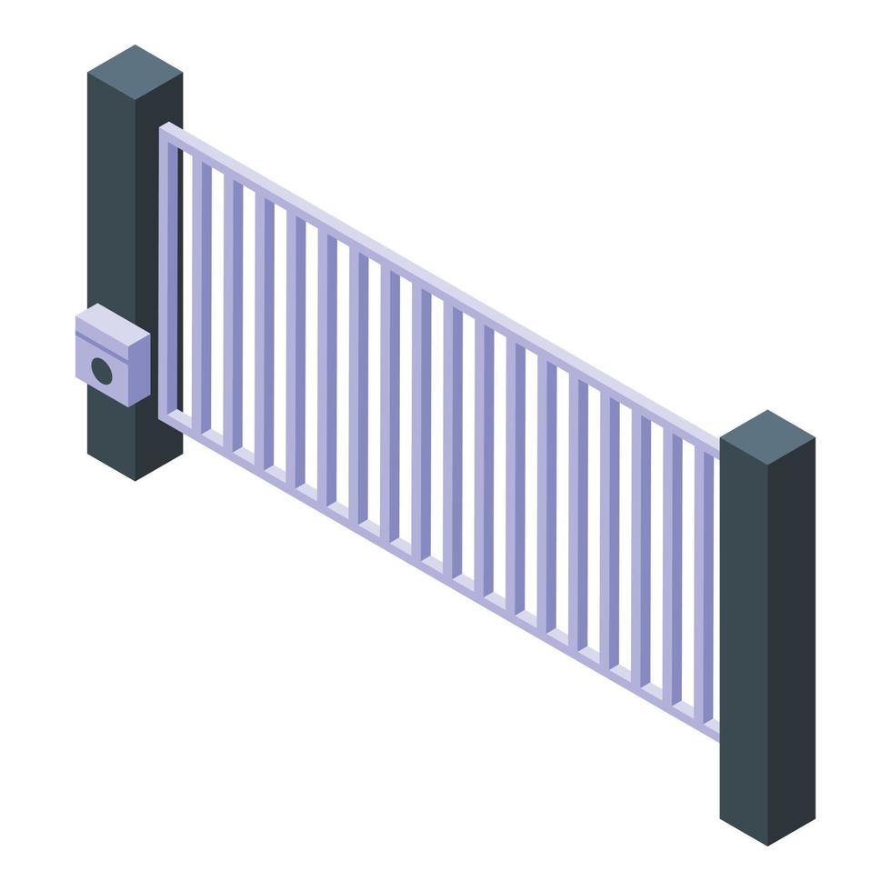 icono de carretera de puerta automática, estilo isométrico vector