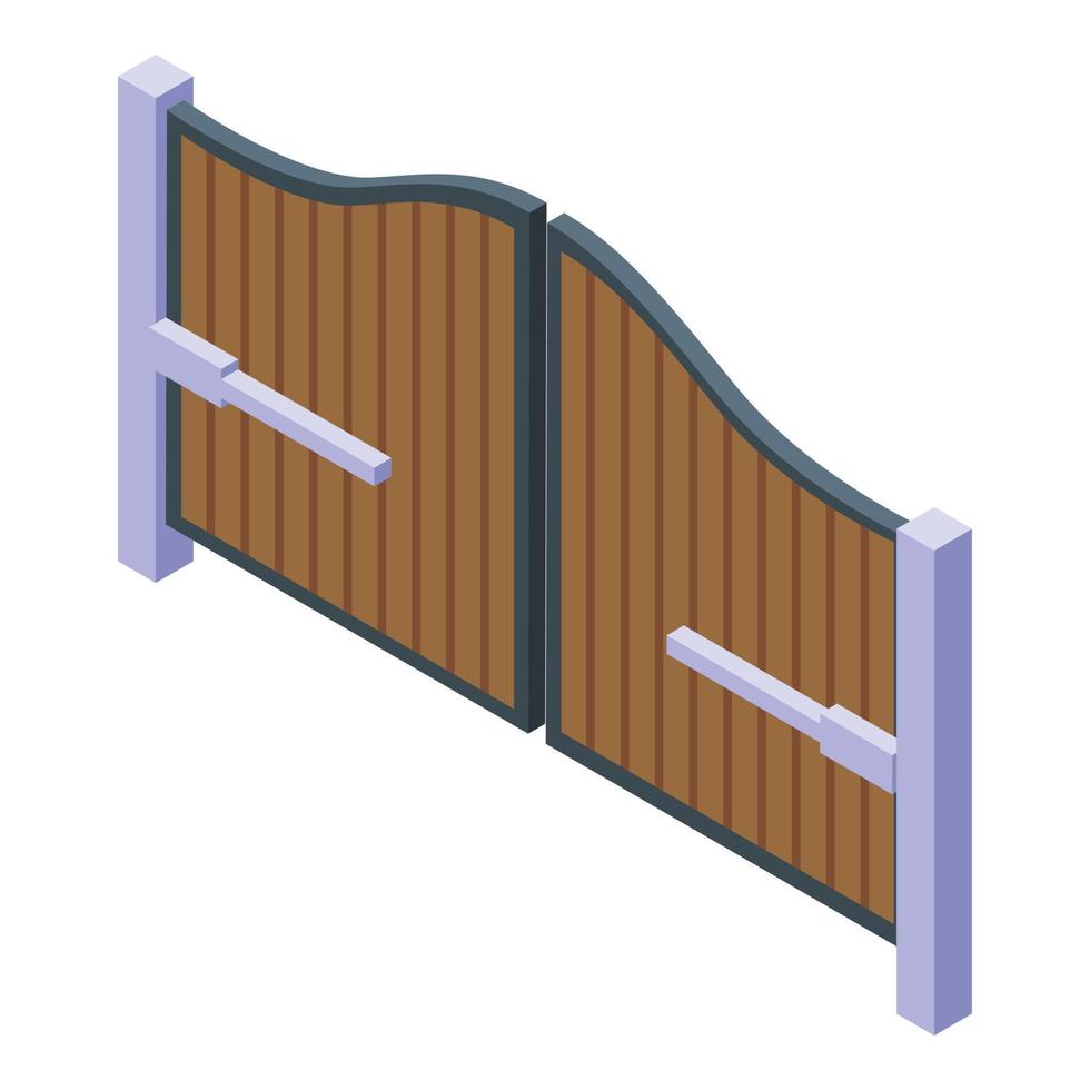 icono eléctrico de puerta automática, estilo isométrico vector