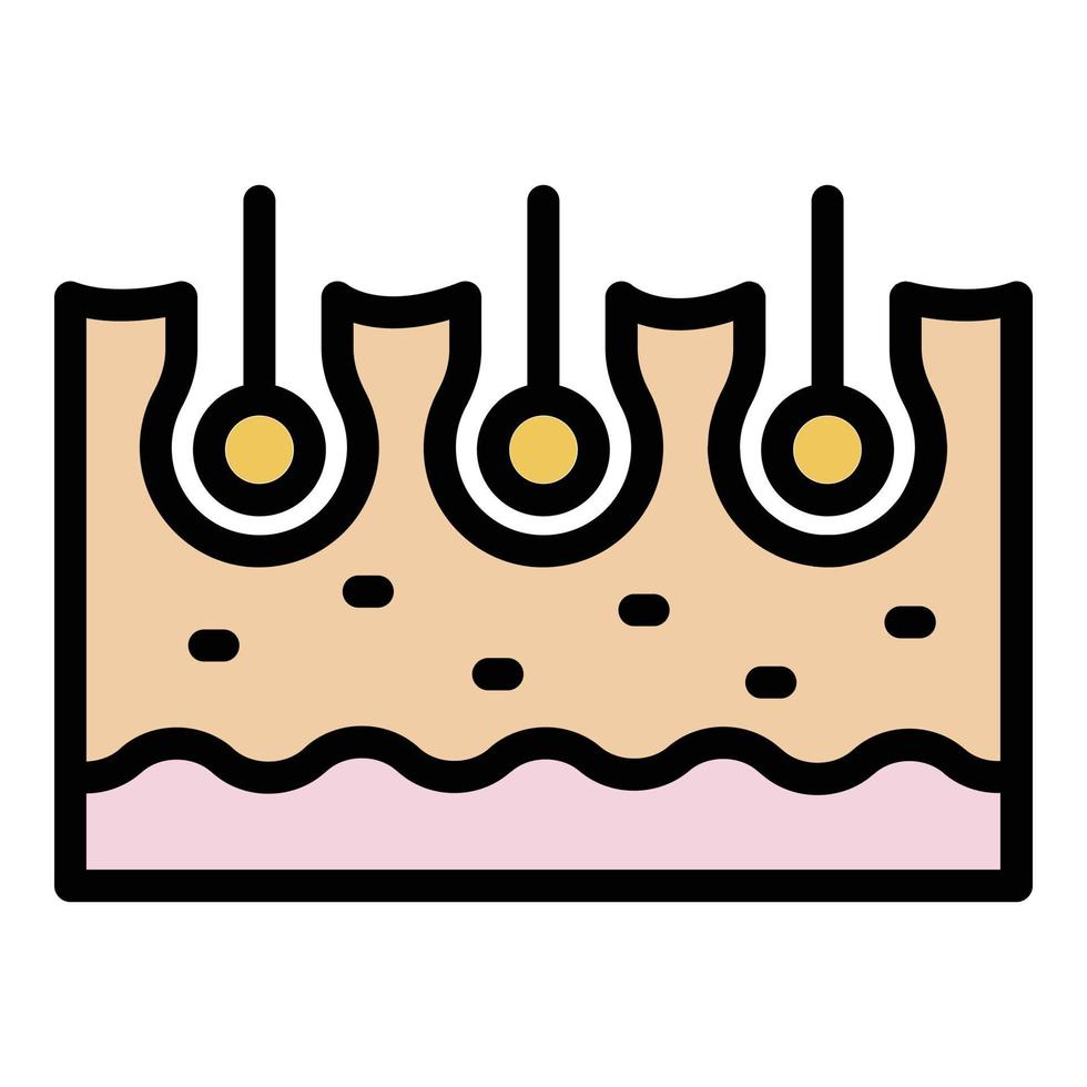 Cutted skin hair icon color outline vector