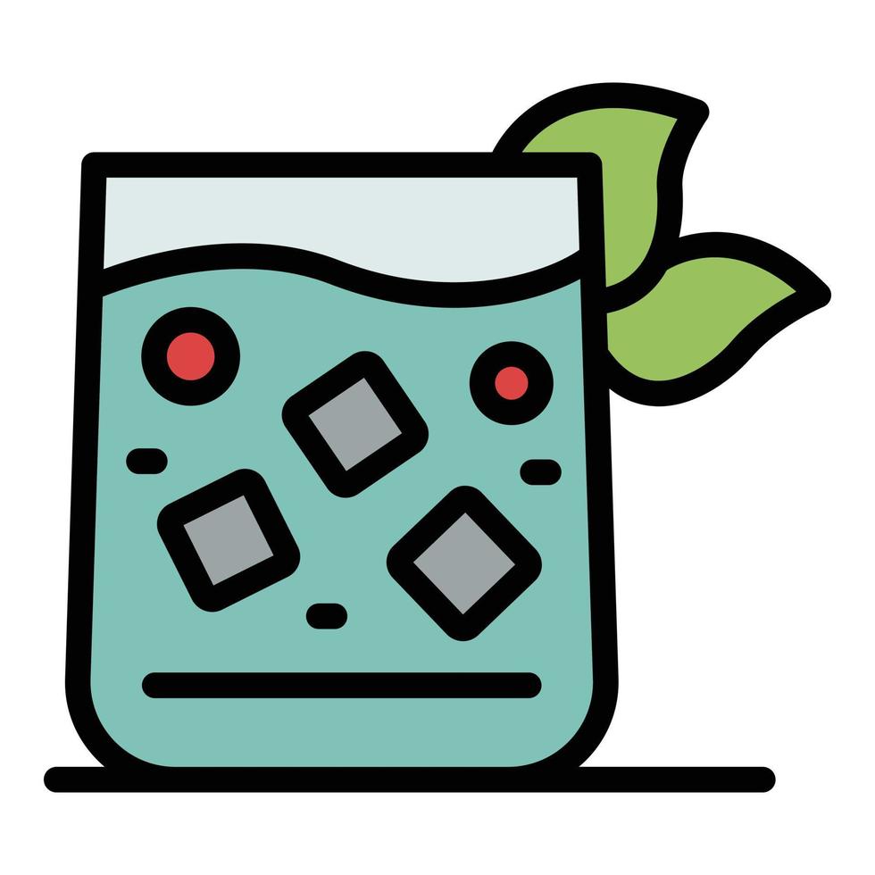 Glass with a cocktail icon color outline vector