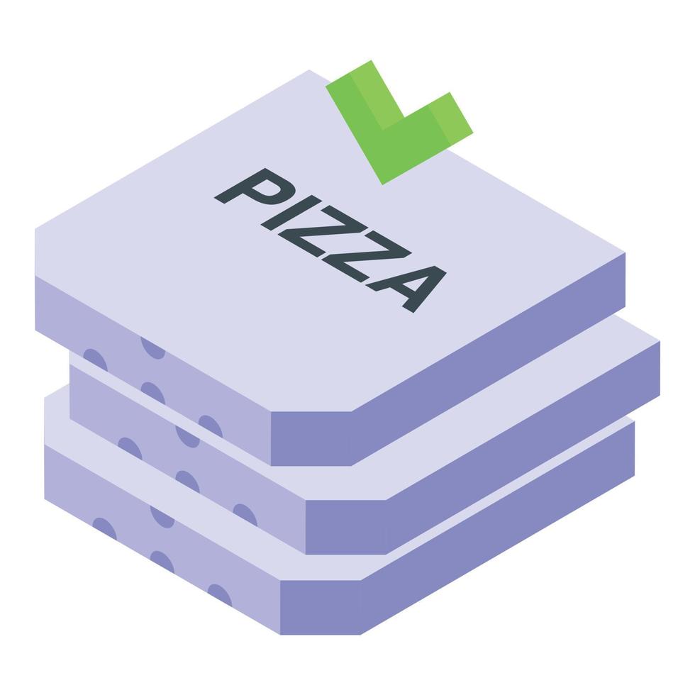 icono de cajas de pizza, estilo isométrico vector