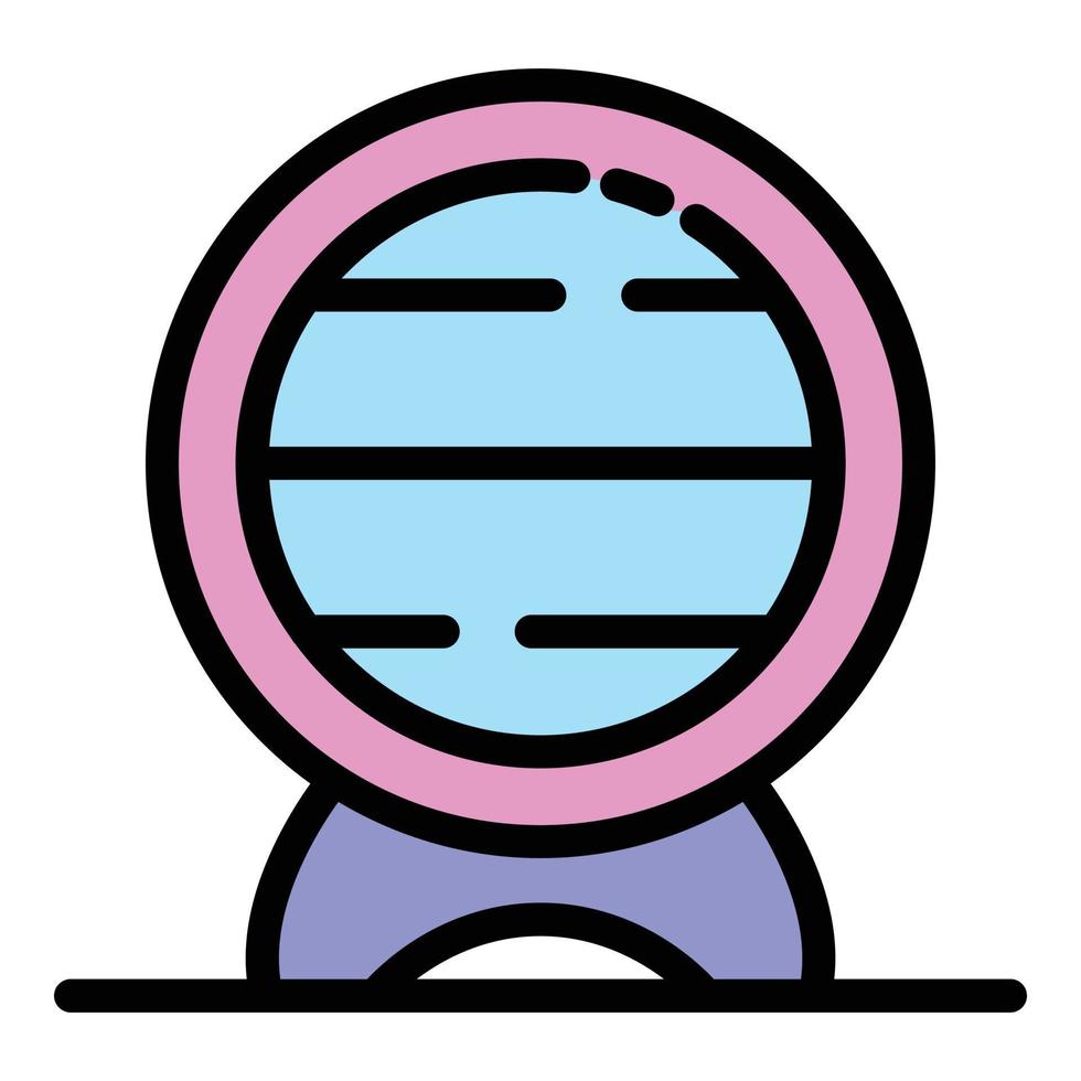 Wooden barrel on a stand icon color outline vector