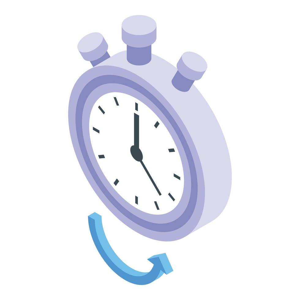 Education workflow stopwatch icon, isometric style vector