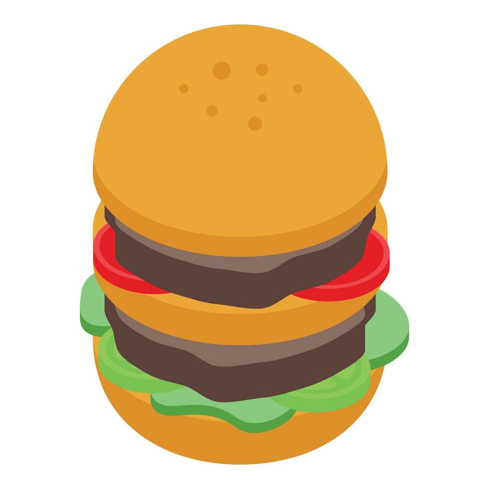 icono de hamburguesa, estilo isométrico vector