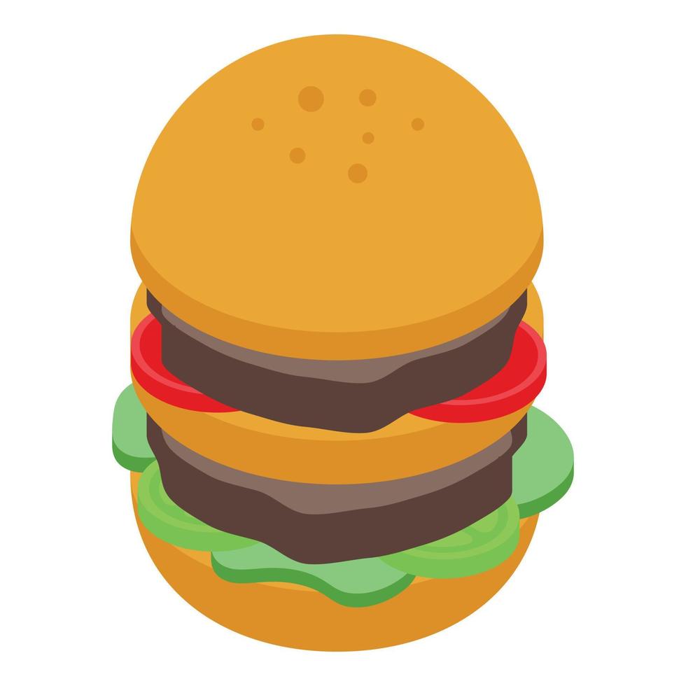 Burger icon, isometric style vector