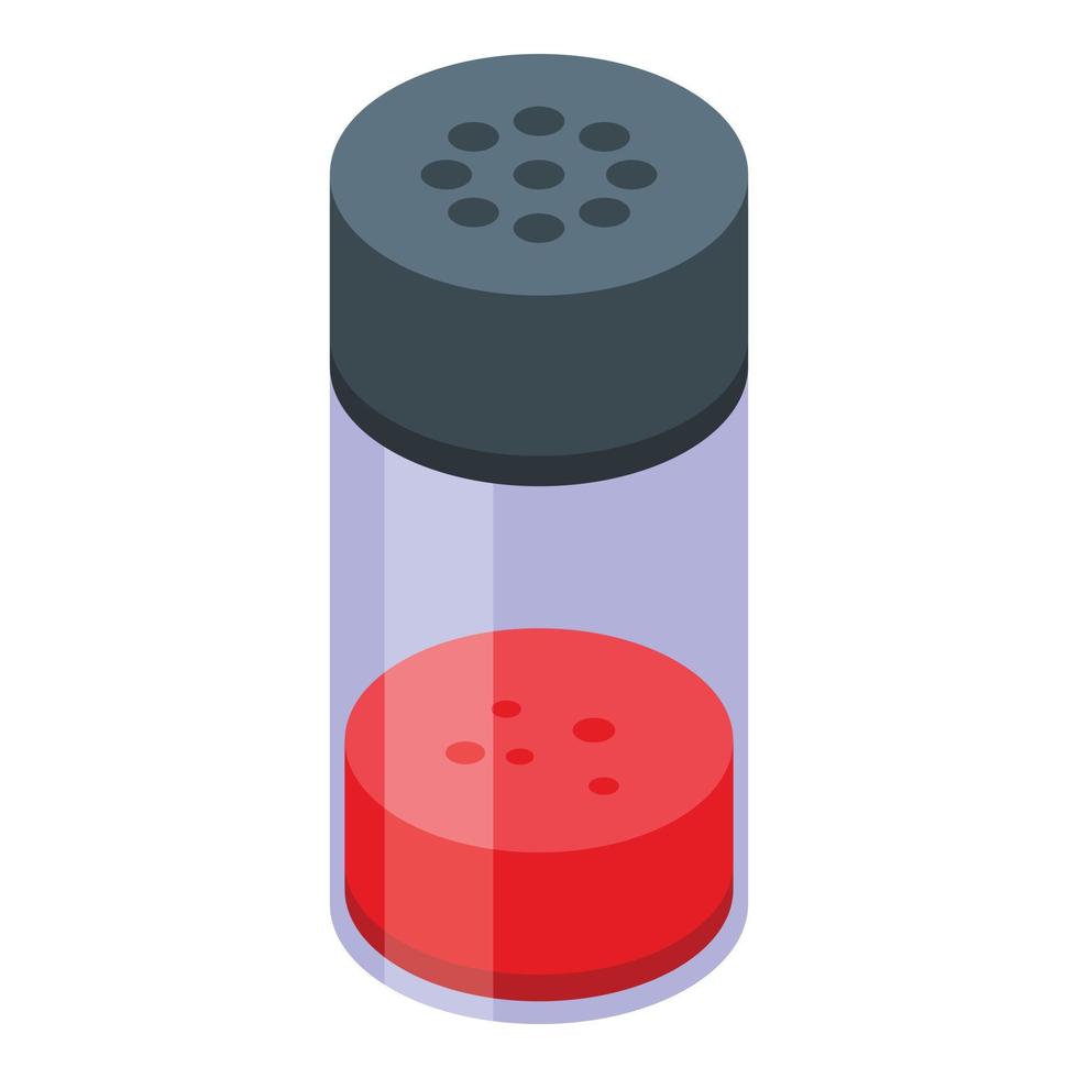 Dried red paprika icon, isometric style vector