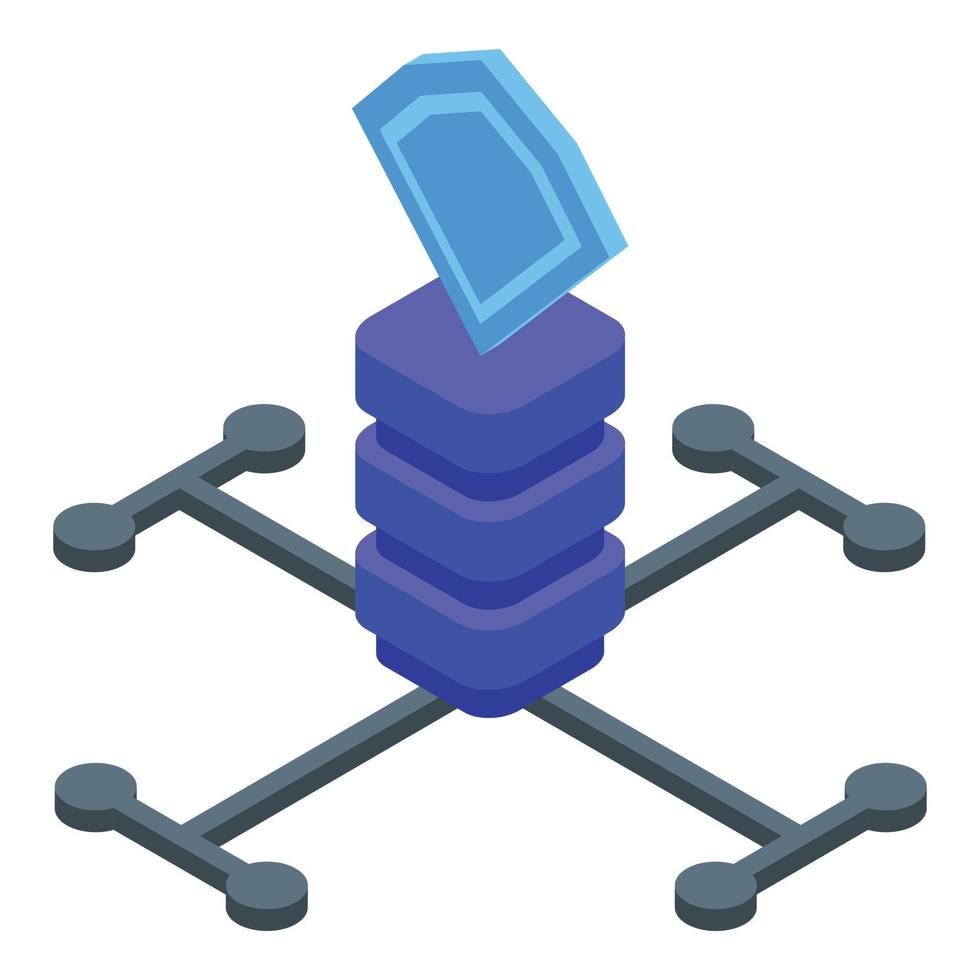 Block chain icon, isometric style vector