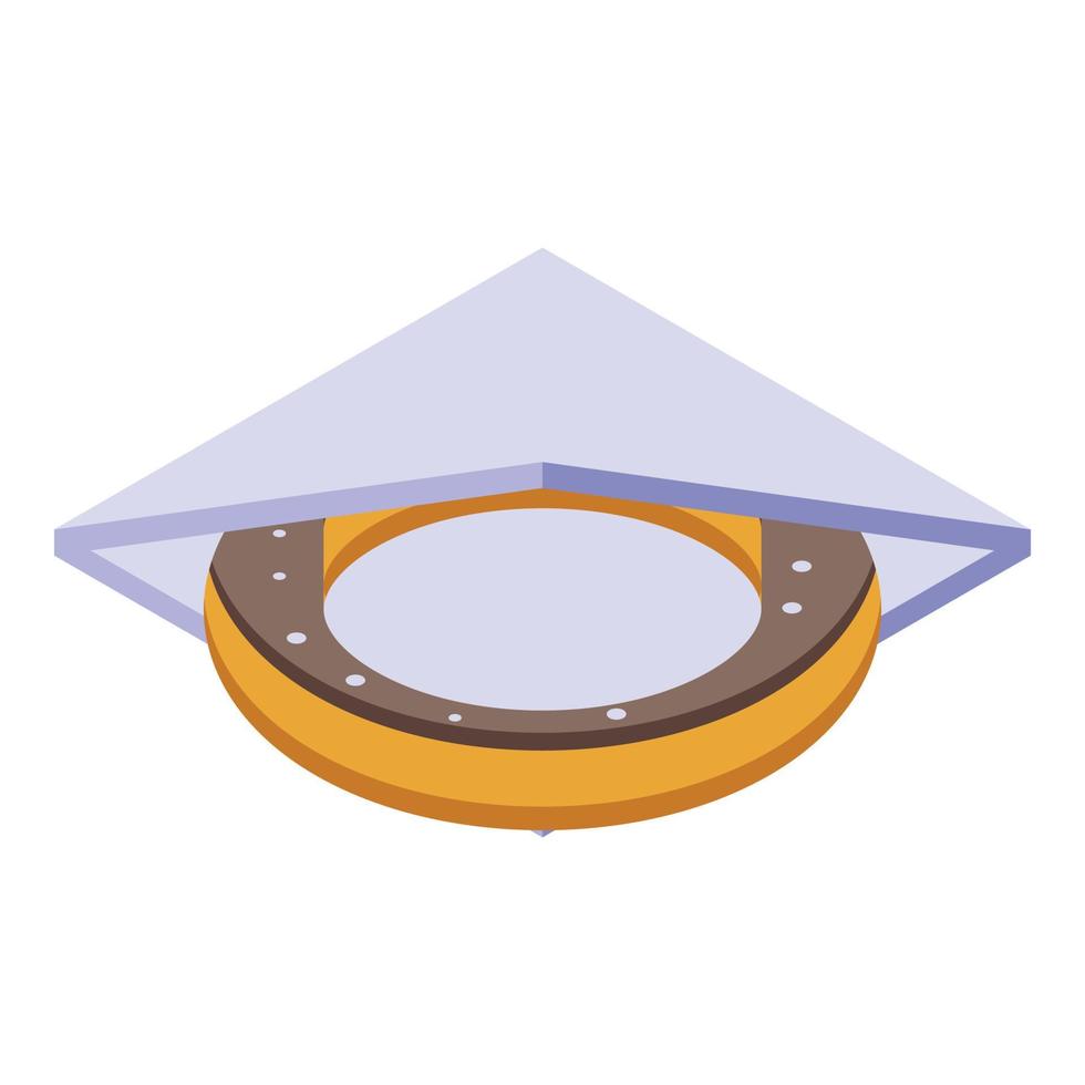 donut con icono de glaseado de chocolate, estilo isométrico vector