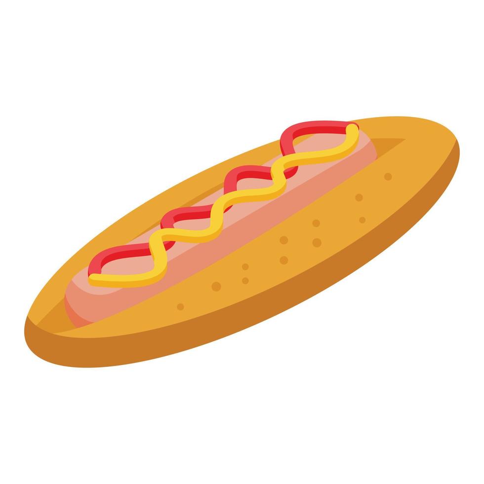 Hot dog icon, isometric style vector