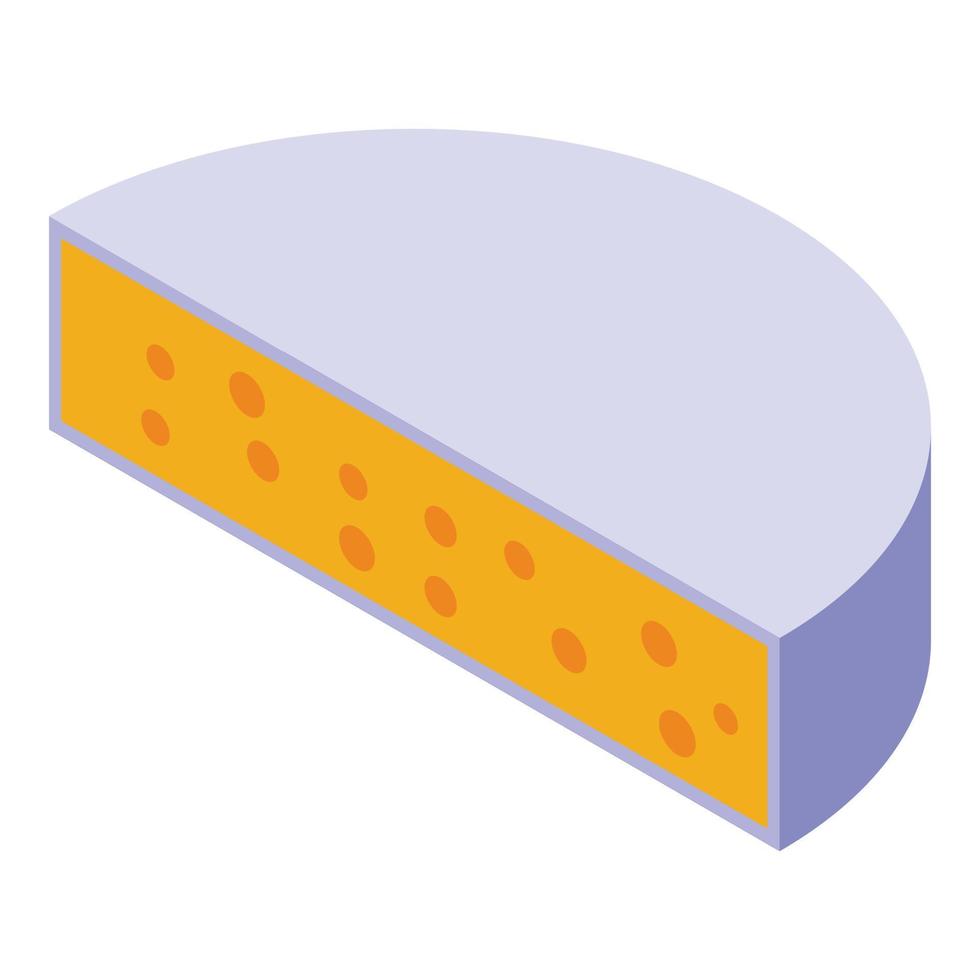Cheese wheel icon, isometric style vector