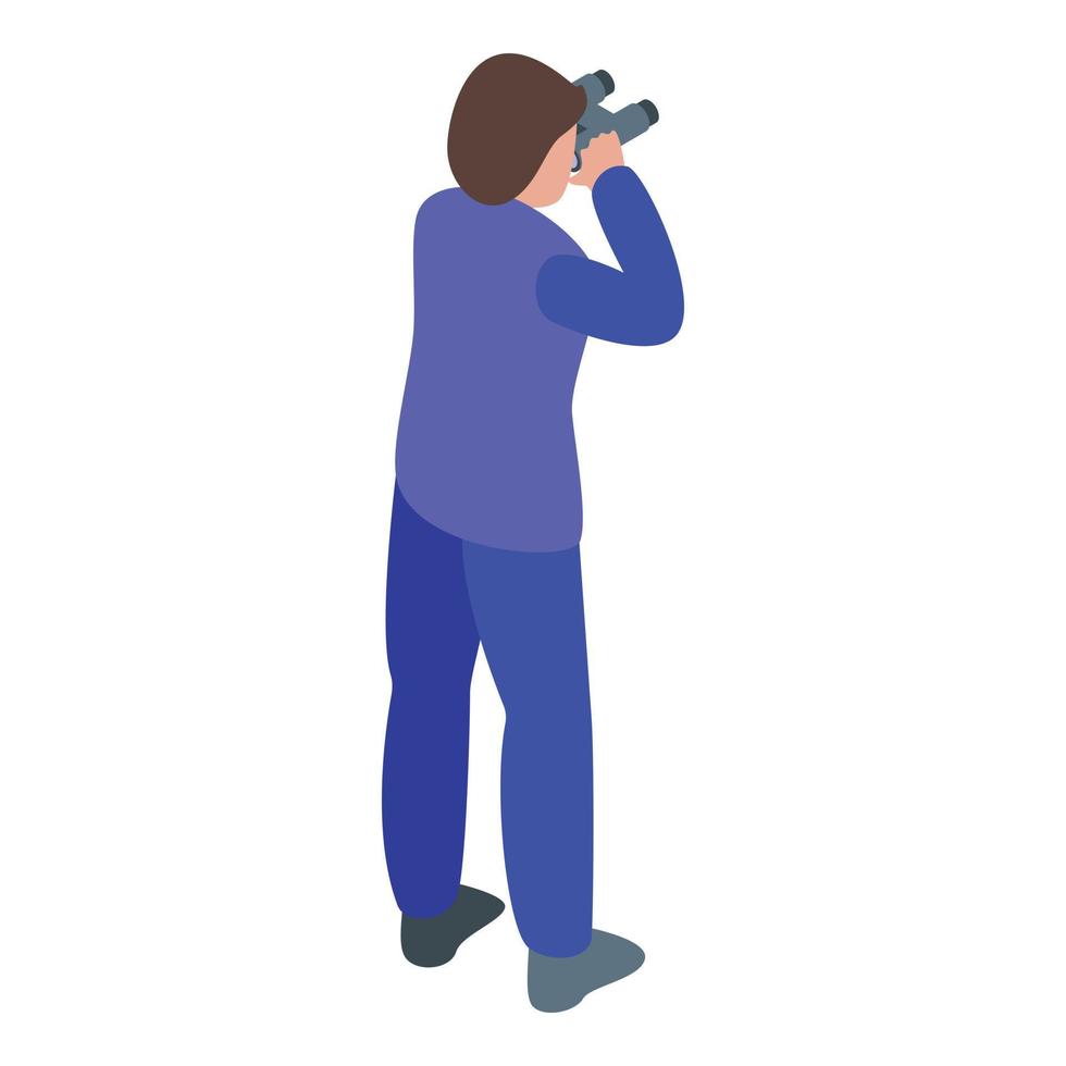 Human resources search icon, isometric style vector