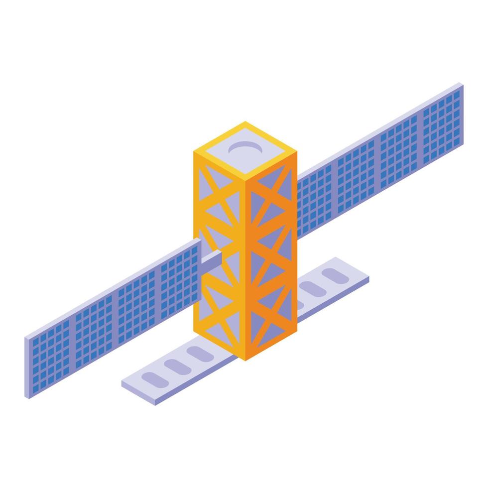 Space satellite icon, isometric style vector