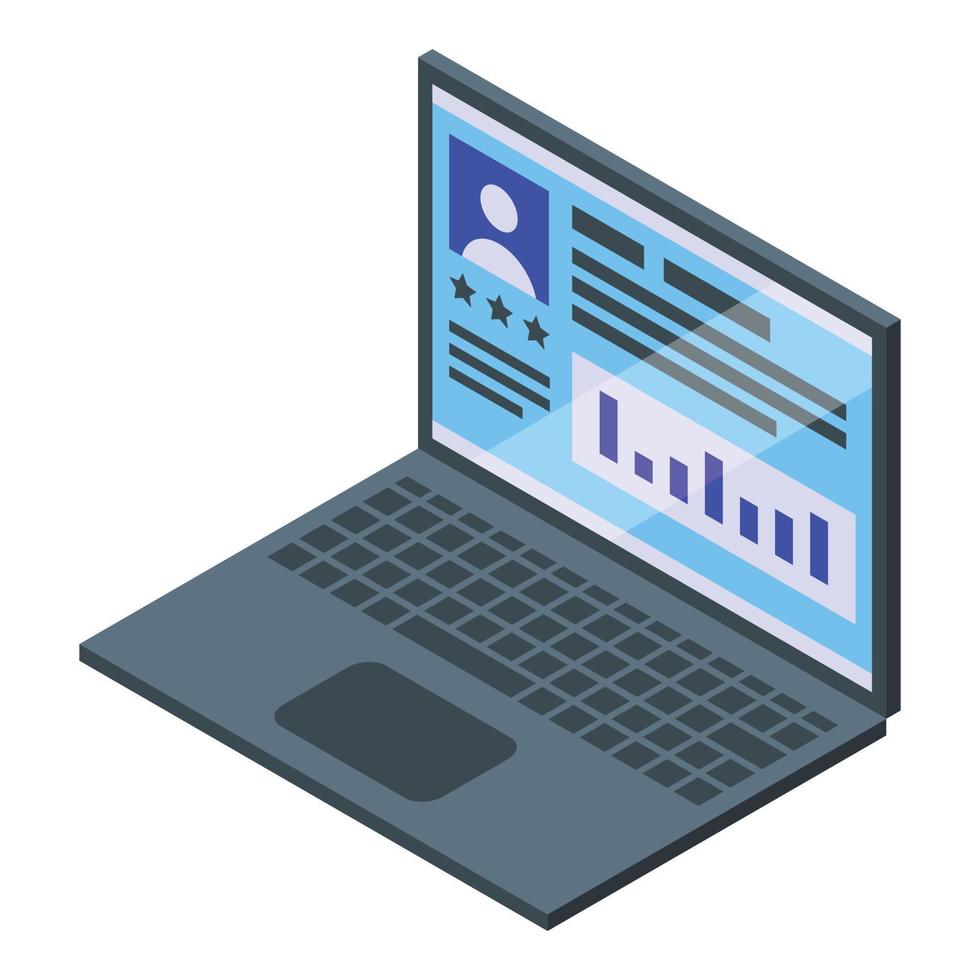 Laptop icon, isometric style vector