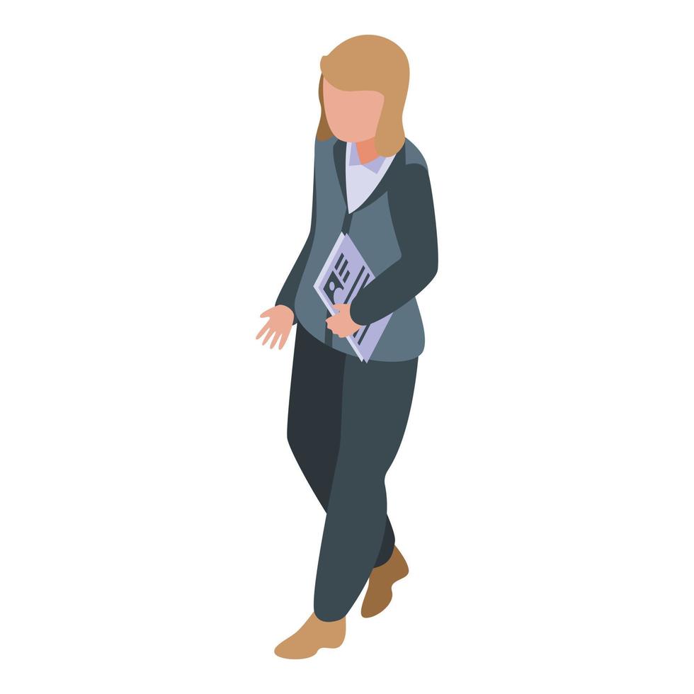 Human resources boss icon, isometric style vector