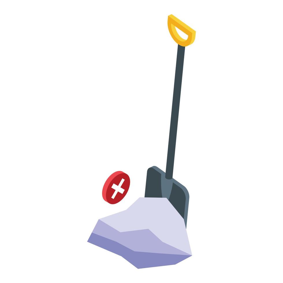 Shovel rush job icon, isometric style vector