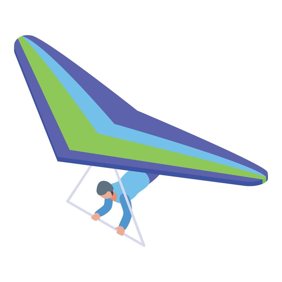 icono de parapente aficionado, estilo isométrico vector