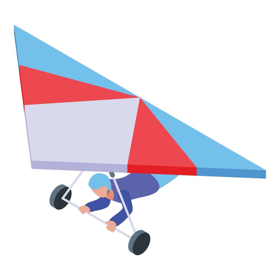 New paraglider icon, isometric style vector