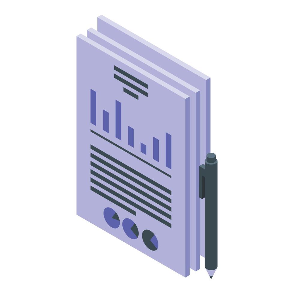 Documents result money icon, isometric style vector