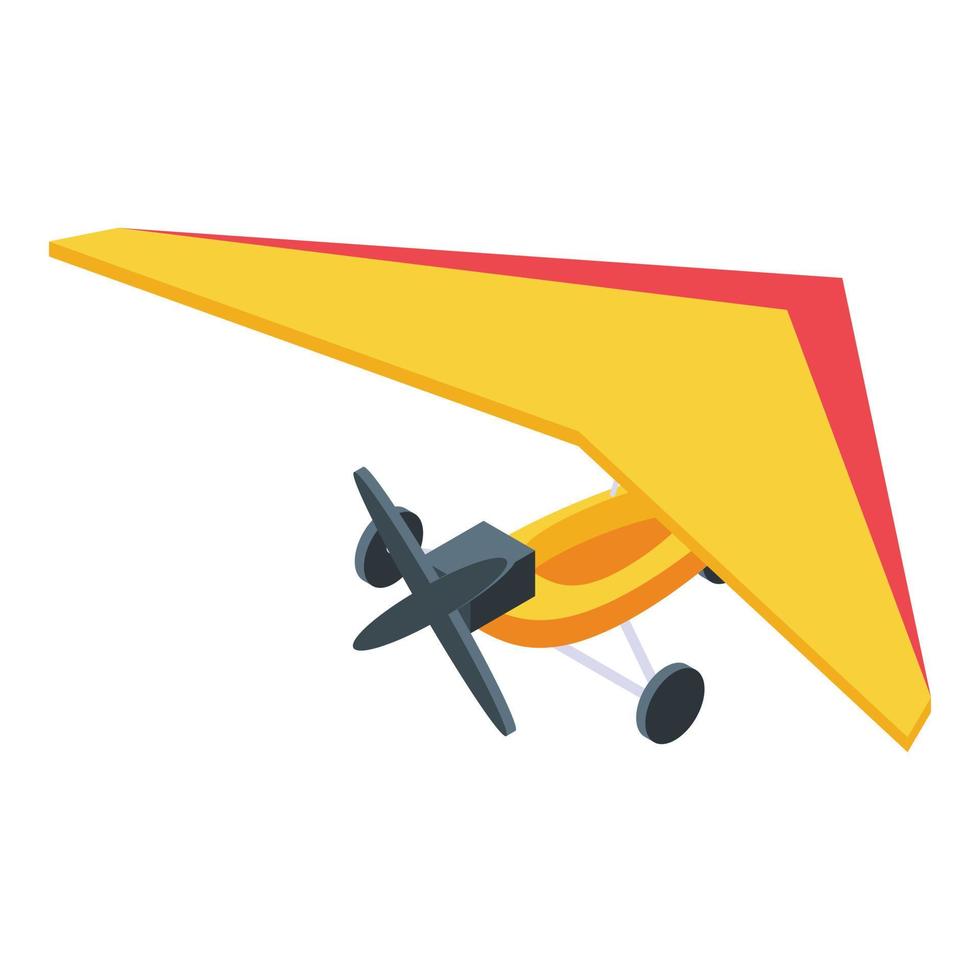 Flying glider icon, isometric style vector