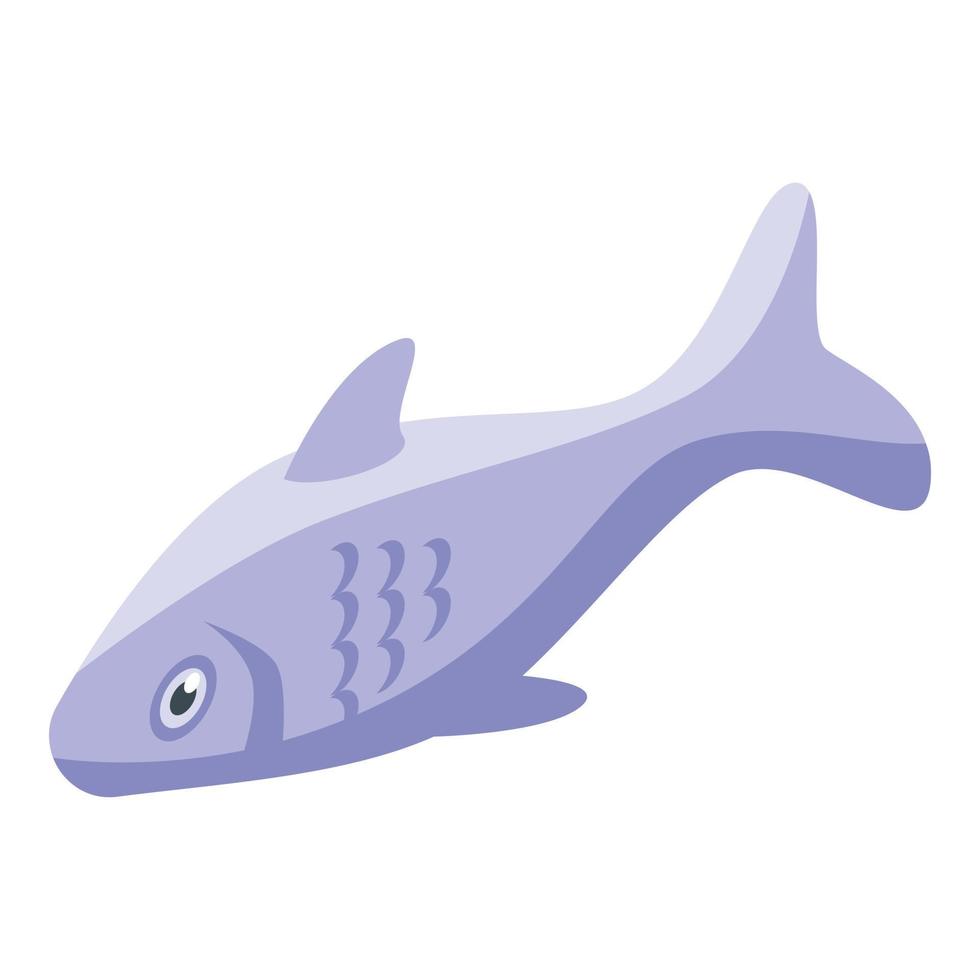 Fish icon, isometric style vector
