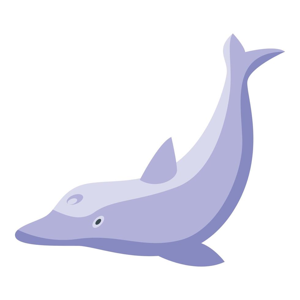 Funny dolphin icon, isometric style vector