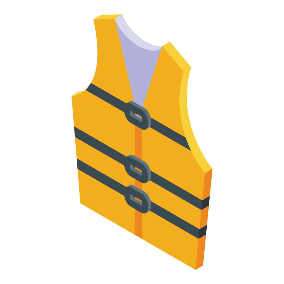 Life jacket icon, isometric style vector