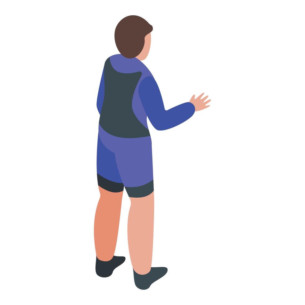Man in swimming suit icon, isometric style vector