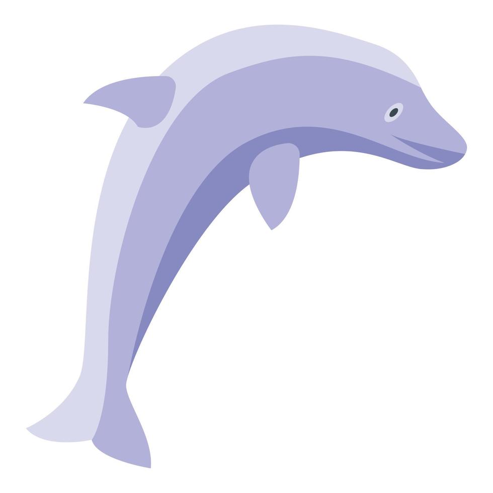 Jumping dolphin icon, isometric style vector