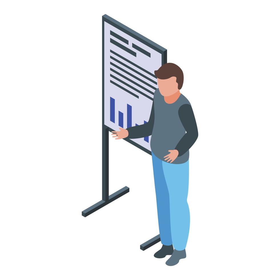 Business presentation icon isometric vector. People office team vector