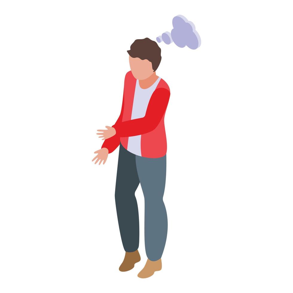 Student thinking icon isometric vector. Boy think idea vector