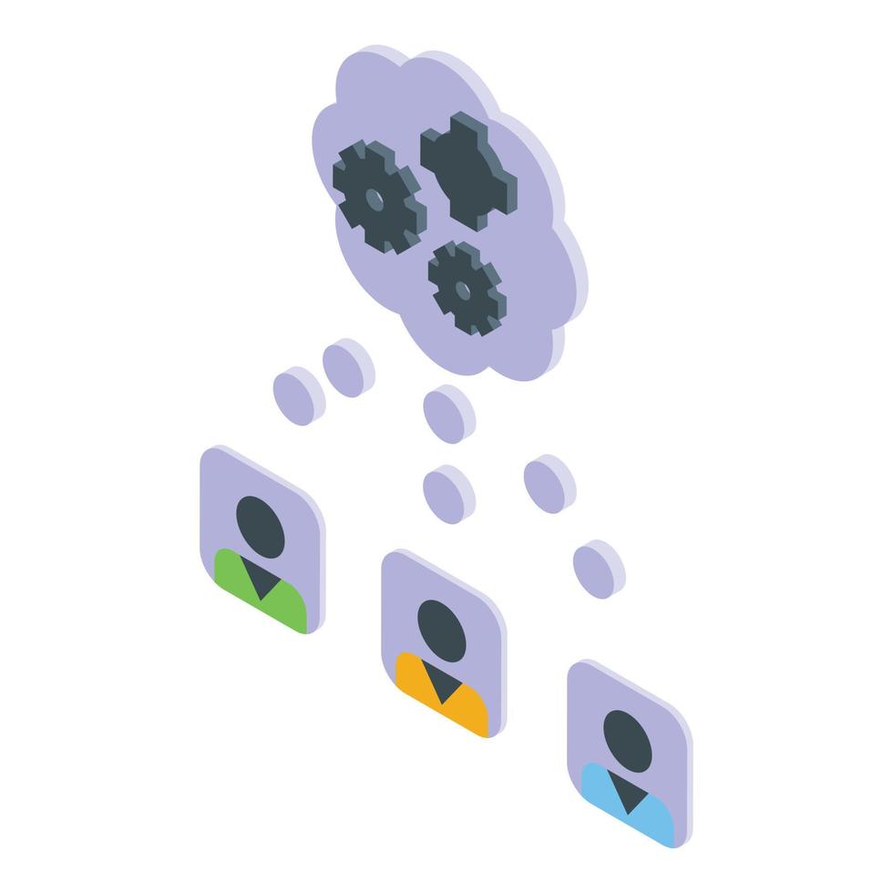 Staff brainstorming icon isometric vector. Business office people vector